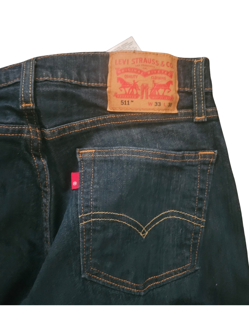 Levi's Men's Slim Jeans in Dark Blue with Red Tab